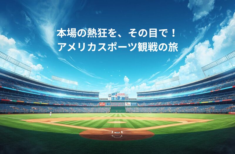 青空の下に広がる巨大なアメリカの野球スタジアム