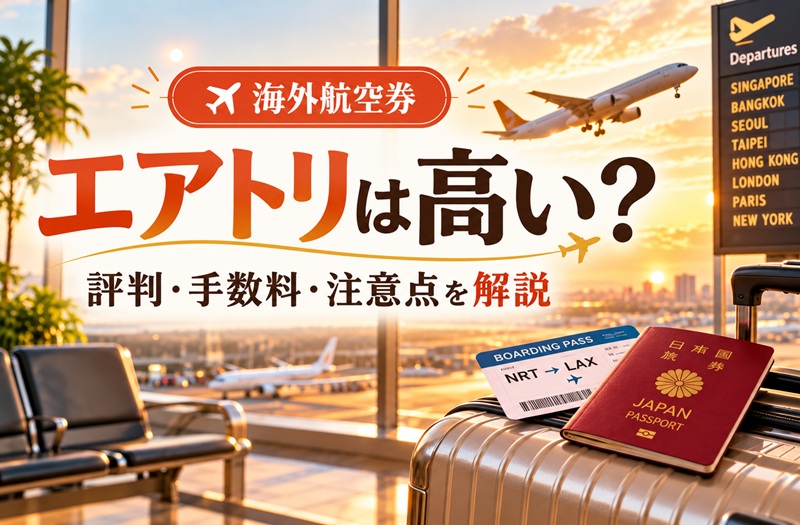 エアトリの海外航空券の評判・手数料・予約時の注意点を解説するアイキャッチ画像
